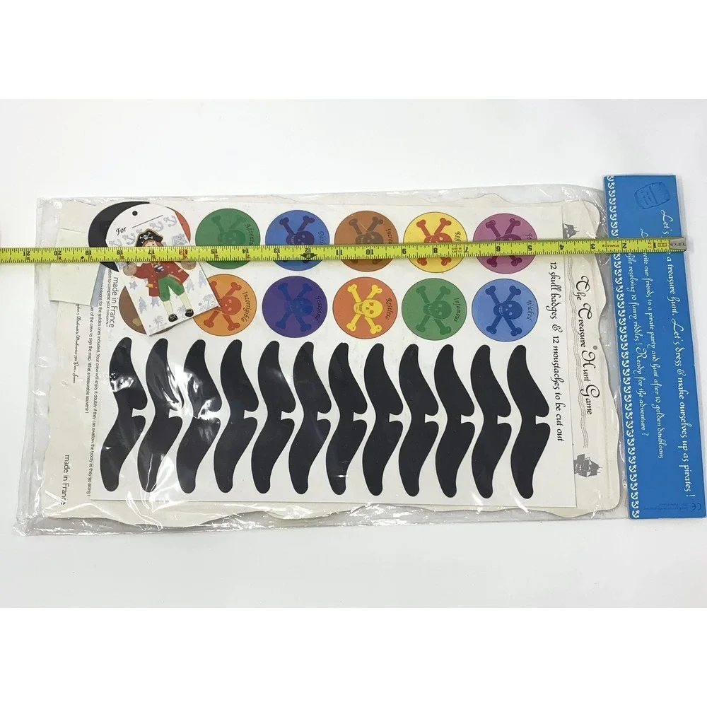 Vintage Treasure Hunt Pirate Party Game Mustaches Hats FUN - Made In France